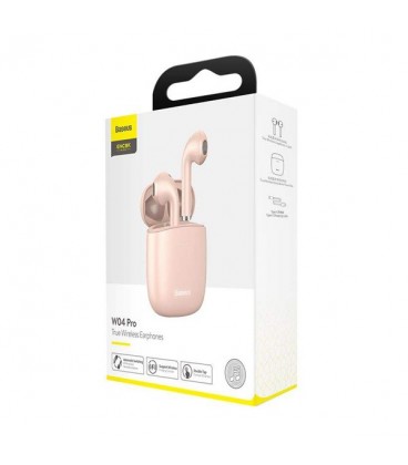 هدفون بی‌ سیم باسئوس مدل ENCOK W04 Pro همراه با محفظه شارژ بی‌سیم