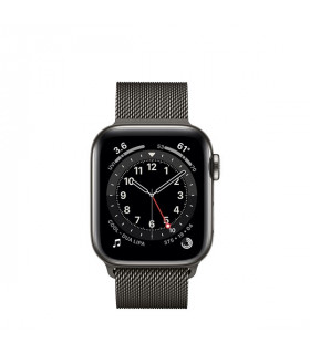 ساعت هوشمند اپل واچ سری 6 مدل  Graphite Stainless Steel Case With Milanese Loop Band 40mm