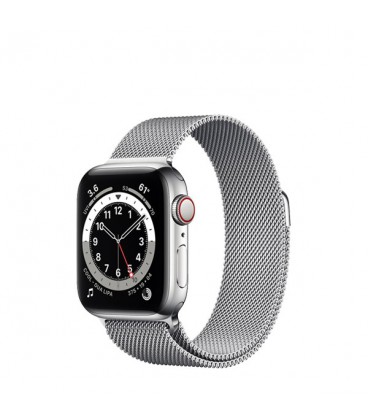ساعت هوشمند اپل واچ سری 6 مدل  Silver Stainless Steel Case With Milanese Loop Band 40mm