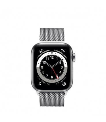 ساعت هوشمند اپل واچ سری 6 مدل  Silver Stainless Steel Case With Milanese Loop Band 40mm