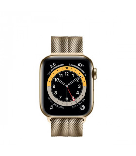 ساعت هوشمند اپل واچ سری 6 مدل  Gold Stainless Steel Case With Milanese Loop Band 44mm