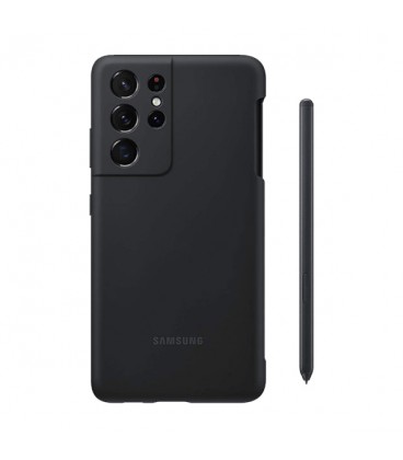 کاور محافظ مدل Silicon مناسب برای گوشی سامسونگ Galaxy S21 Ultra به همراه قلم نوری