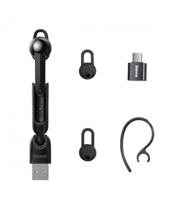 هدفون بی‌ سیم تک گوشی باسئوس مدل A05 Encok Vehicle-mounted Wireless Earphones NGA05-01 همراه با داک شارژ