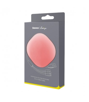 کابل سه سر باسئوس مدل Lets go Little Reunion CAMLT-TY24 طول 85 سانتی متر دارای سیم جمع کن