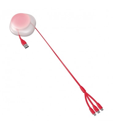 کابل سه سر باسئوس مدل Lets go Little Reunion CAMLT-TY24 طول 85 سانتی متر دارای سیم جمع کن