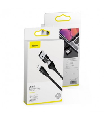 کابل Lightning به USB / Type-C باسئوس مدل Dual Output CATLYW-G01 طول 1 متر