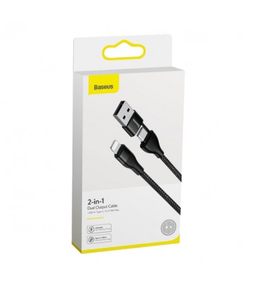 کابل Lightning به USB / Type-C باسئوس مدل Dual Output CATLYW-G01 طول 1 متر