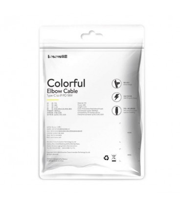 کابل Type C به Lightning باسئوس مدل Colourful Elbow PD CATLDC-A04 طول 1.2 متر