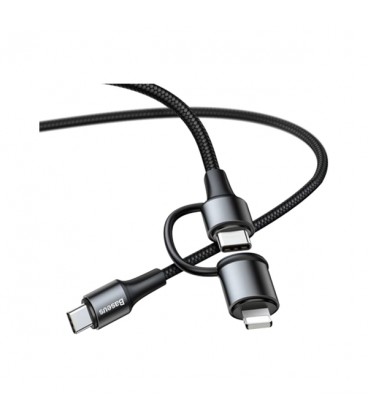 کابل Type-C به Type-C / Lightning دو کاره فست شارژ باسئوس مدل Twins 2 in 1 CATLYW-H01 طول 1 متر