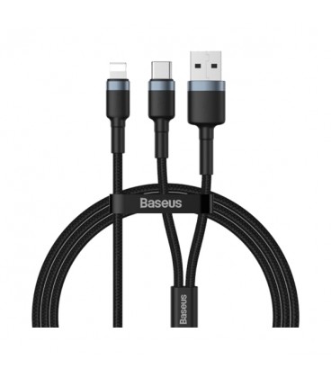 کابل Lightning به USB / Type-C باسئوس مدل Cafule 2in1 PD CATKLF-ELG1 طول 1.2 متر