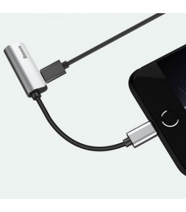 کابل تبدیل لایتنینگ باسئوس اتصال همزمان هندزفری و شارژر مدل L32 Adapter CALL32-01