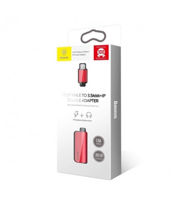 کابل تبدیل لایتنینگ باسئوس اتصال همزمان هندزفری و شارژر مدل L32 Adapter CALL32-01