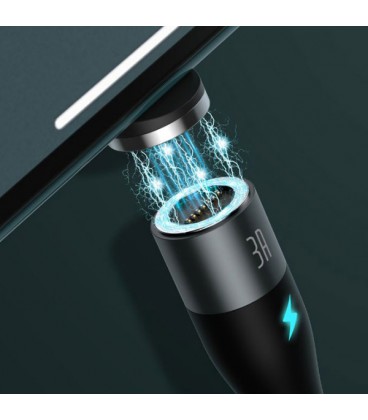 کابل مگنتی سه سر باسئوس مدل Zinc Magnetic Fast Date Cable MLC CA1T3-AG1 طول 1 متر