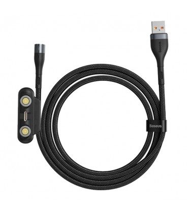 کابل مگنتی سه سر باسئوس مدل Zinc Magnetic Fast Date Cable MLC CA1T3-AG1 طول 1 متر