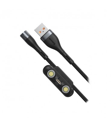 کابل مگنتی سه سر باسئوس مدل Zinc Magnetic Fast Date Cable MLC CA1T3-AG1 طول 1 متر