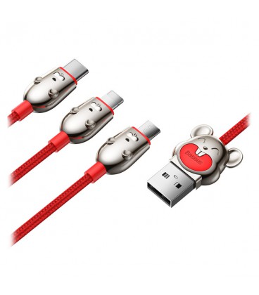 کابل سه سر باسئوس مدل 3in-1 of Three Mouse CAMLT-MU01 طول 1.2 متر