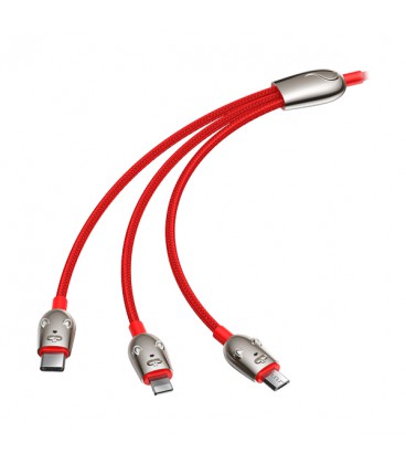 کابل سه سر باسئوس مدل 3in-1 of Three Mouse CAMLT-MU01 طول 1.2 متر