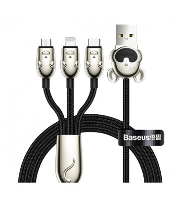 کابل سه سر باسئوس مدل 3in-1 of Three Mouse CAMLT-MU01 طول 1.2 متر