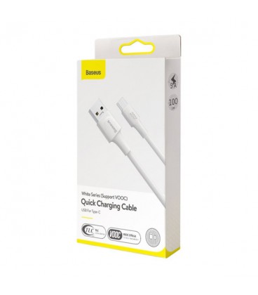 کابل Type C سوپر شارژ باسئوس مدل White CATSW-F01 VOOC Charge طول 1 متر