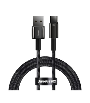 کابل Type C فست شارژ باسئوس مدل Tungsten Gold CATWJ-B01 طول 1 متر