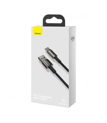 کابل Type C فست شارژ باسئوس مدل Tungsten Gold CATWJ-B01 طول 1 متر