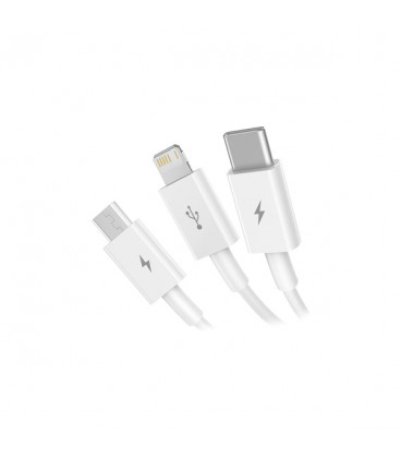 کابل سه سر باسئوس مدل Superior Fast Charging USB to M+L+C CAMLTYS-02 طول 1.5 متر