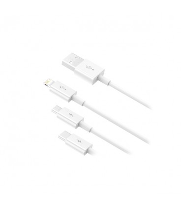 کابل سه سر باسئوس مدل Superior Fast Charging USB to M+L+C CAMLTYS-02 طول 1.5 متر