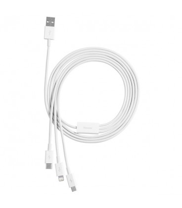 کابل سه سر باسئوس مدل Superior Fast Charging USB to M+L+C CAMLTYS-02 طول 1.5 متر