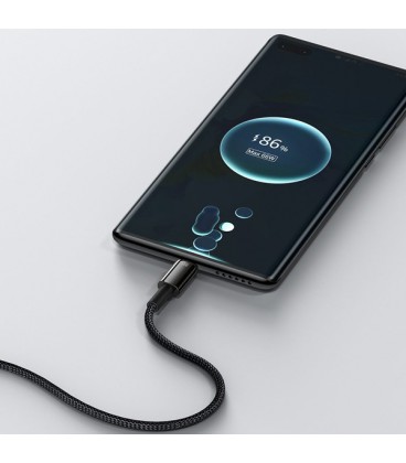 کابل Type C فست شارژ باسئوس مدل Tungsten Gold CATWJ-C01 طول 2 متر