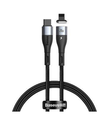 کابل مگنتی لایتنینگ باسئوس مدل Zinc Magnetic Type C to Lightning CATLXC-01 طول 1 متر