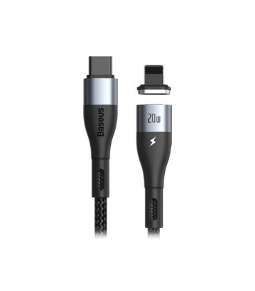 کابل مگنتی لایتنینگ باسئوس مدل Zinc Magnetic Type C to Lightning CATLXC-01 طول 1 متر