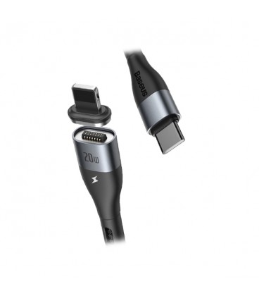 کابل مگنتی لایتنینگ باسئوس مدل Zinc Magnetic Type C to Lightning CATLXC-01 طول 1 متر