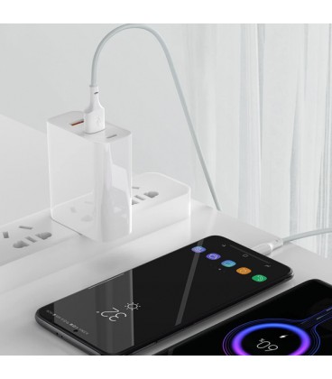 کابل Type C پک دوتایی باسئوس مدل Simple Wisdom Data Cable Kit TZCATZJ-02 طول 1.5 متر