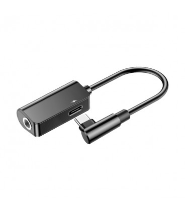 کابل تبدیل Type-C باسئوس اتصال همزمان هندزفری و شارژر مدل Audio Converter CATL45-01 طول 12 سانتی متر