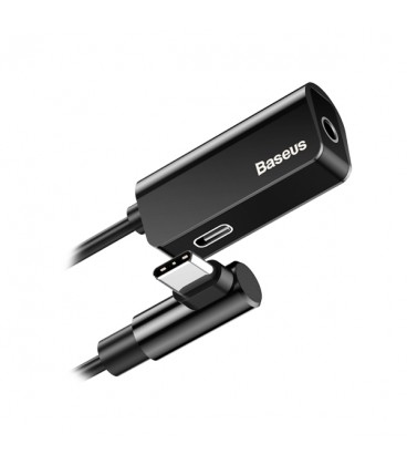 کابل تبدیل Type-C باسئوس اتصال همزمان هندزفری و شارژر مدل Audio Converter CATL45-01 طول 12 سانتی متر