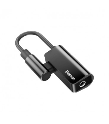 کابل تبدیل Type-C باسئوس اتصال همزمان هندزفری و شارژر مدل Audio Converter CATL45-01 طول 12 سانتی متر