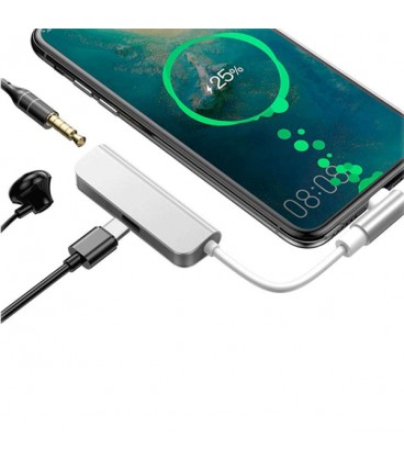 کابل تبدیل Type-C باسئوس اتصال همزمان هندزفری و شارژر مدل L53 PD Converter CATL53-01