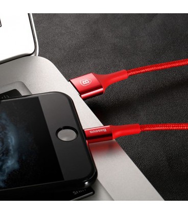 کابل لایتنینگ باسئوس مدل Shining Cable with Jet Metal CALSY-01 طول 1 متر