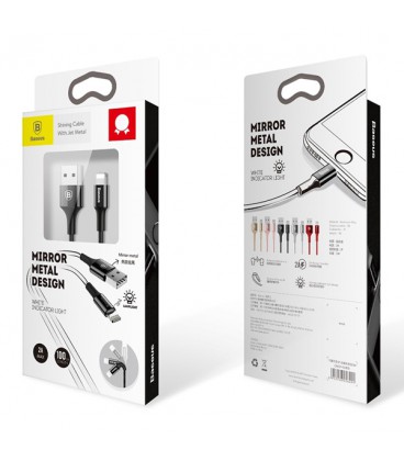 کابل لایتنینگ باسئوس مدل Shining Cable with Jet Metal CALSY-01 طول 1 متر