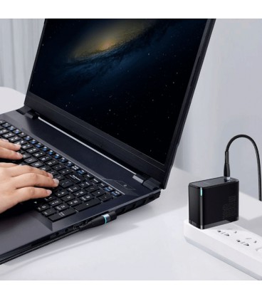 کابل مگنتی لپ تاپ لنوو باسئوس مدل Zinc Lenovo Type C to DC CATXC-X01 طول 2 متر