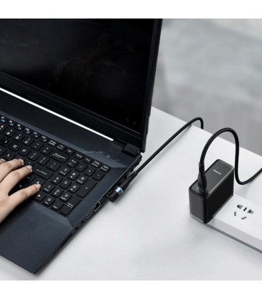 کابل مگنتی لپ تاپ لنوو باسئوس مدل Zinc Lenovo Type C to DC CATXC-X01 طول 2 متر