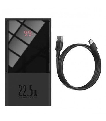 پاوربانک فست شارژ باسئوس مدل PPMN-A01 Super Mini Digital Display با ظرفيت 10000 ميلی آمپر ساعت