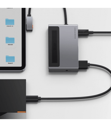 هاب 6 پورت باسئوس مدل Magic Multifunctional Type-C HUB With A Retractable Clip CAHUB-DA0G