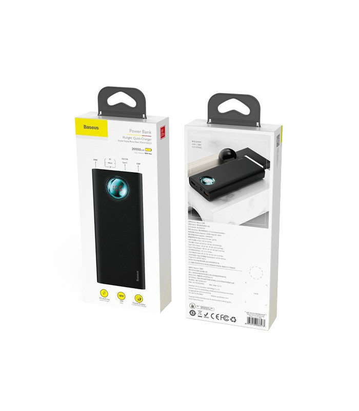 پاوربانک فست شارژ باسئوس مدل  Mulight PD And Quick Charge3.0 PPALL-LG01 با ظرفيت 20000 ميلی آمپر ساعت