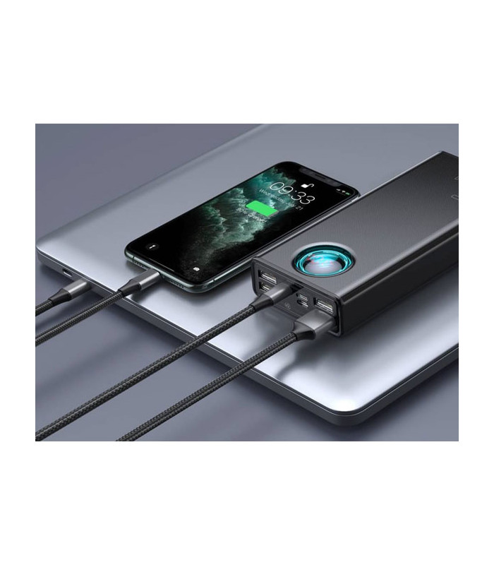 پاوربانک فست شارژ باسئوس مدل  Amblight QC3 PD3 Power Bank PPLG-A01 65W با ظرفيت 30000 ميلی آمپر ساعت