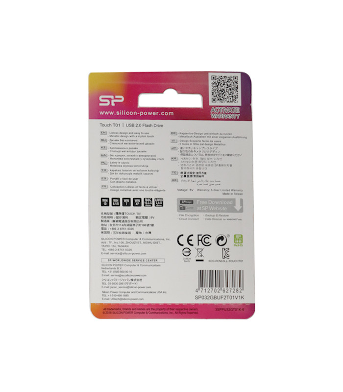 فلش مموری سیلیکون پاور مدل Touch T01 ظرفیت 32 گیگابایت