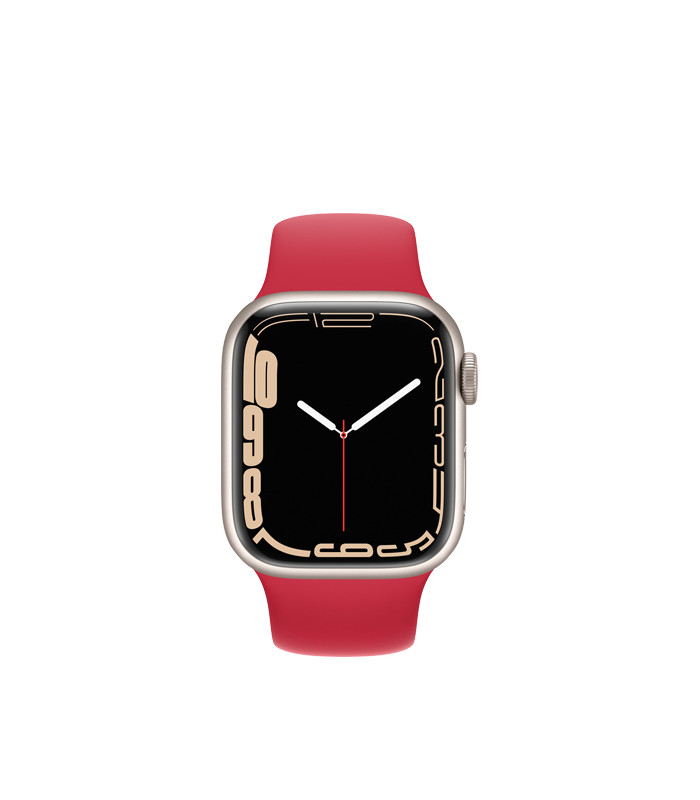 ساعت هوشمند اپل واچ سری 7 مدل Starlight Aluminum Case with Sport Band 45mm