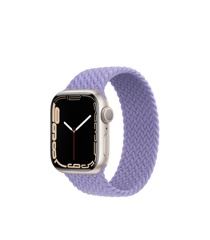 ساعت هوشمند اپل واچ سری 7 مدل Starlight Aluminum Case with Braided Solo Loop Band 41mm