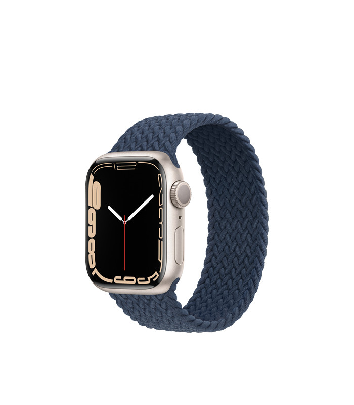 ساعت هوشمند اپل واچ سری 7 مدل Starlight Aluminum Case with Braided Solo Loop Band 41mm