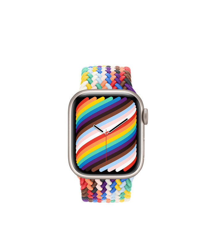 ساعت هوشمند اپل واچ سری 7 مدل Starlight Aluminum Case with Braided Solo Loop Band 41mm